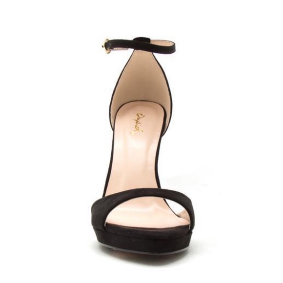 Open-Toe Black Stiletto Heels - Picture 4 of 5